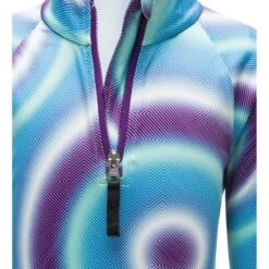 Spyder Toddler Girls Reflect Zip T-Neck -Obermeyer Store 196096 spyn bitsy rflt zt magic eyes print v 3