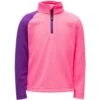 Spyder Speed Fleece Zip T-Neck - Youth Girl's -Obermeyer Store 196098 spyn spd fleece zt bryte bubblegum l