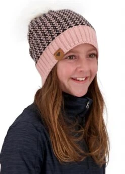 Obermeyer Girls Tucson FF Pom Beanie -Obermeyer Store 2122 obermeyer girlstucsonffpombeanie pinksand2