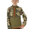 The North Face Youth Printed Glacier 1/4 Zip -Obermeyer Store 2122 tnf youthprintedglacierquarterzip newtaupegreenexplorercamoprintm