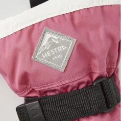 Hestra Junior Gauntlet CZone 5 Finger Glove -Obermeyer Store fw2324 hestra juniorgauntletczonejrglove fuchsiaivory 2
