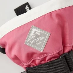 Hestra Junior Gauntlet CZone Mitt -Obermeyer Store fw2324 hestra juniorgauntletczonejrmitt fuchsiaivory 2