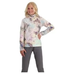 Obermeyer Girls Banff 1/4 Zip -Obermeyer Store fw2324 obermeyer banffquarterzip crystalaurora 1