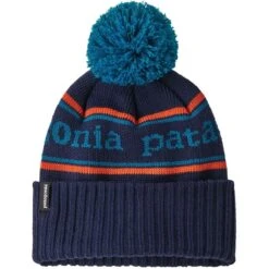 Patagonia Youth Powder Town Beanie -Obermeyer Store fw2324 patagonia youthpowdertownbeanie parkstripenewnavy