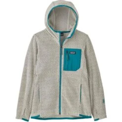 Patagonia Kid's R1® Air Full-Zip Hoody -Obermeyer Store fw2324 patagonia youthr1airfullziphoody woolwhite