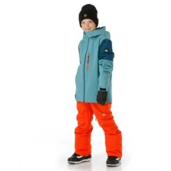 Quiksilver Boys Travis Rice Jacket -Obermeyer Store fw2324 quiksilver boystravisricejacket brittanyblue buck model 2