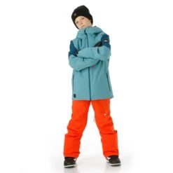 Quiksilver Boys Travis Rice Jacket -Obermeyer Store fw2324 quiksilver boystravisricejacket brittanyblue buck model 3