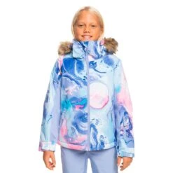 Roxy Girls American Pie Jacket -Obermeyer Store fw2324 roxy girlsamericanpiejacket azurebluelandscape 1