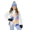 Roxy Girls Greywood Jacket -Obermeyer Store fw2324 roxy girlsgreywoodjacket brightwhitepansy buck model 1
