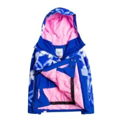 Roxy Girls Shelter Jacket -Obermeyer Store fw2324 roxy girlsshelterjacket blueingfrozenflower 3