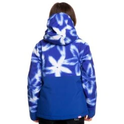 Roxy Girls Shelter Jacket -Obermeyer Store fw2324 roxy girlsshelterjacket blueingfrozenflower 4