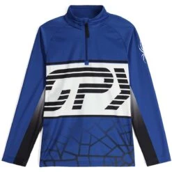 Spyder Boys Web 1/2 Zip -Obermeyer Store fw2324 spyder boyswebhalfzip electricblue 1
