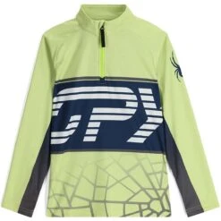 Spyder Boys Web 1/2 Zip -Obermeyer Store fw2324 spyder boyswebhalfzip limeice 1