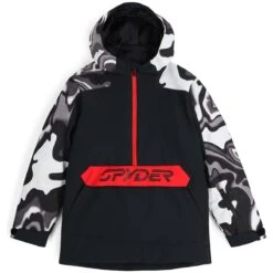 Spyder Boys Youth Jasper Anorak -Obermeyer Store fw2324 spyder boysyouthjasperanorak blackcombo 1