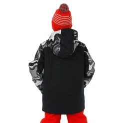 Spyder Boys Youth Jasper Anorak -Obermeyer Store fw2324 spyder boysyouthjasperanorak blackcombo buck model 4