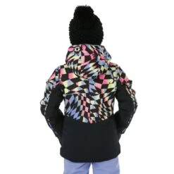 Spyder Girls Conquer Jacket -Obermeyer Store fw2324 spyder girlsconquerjacket multi buck model 3