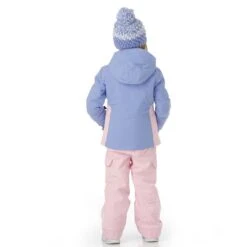 Spyder Toddler Girls Conquer Jacket -Obermeyer Store fw2324 spyder littlegirlsconquerjacket cloudpurple buck model 3