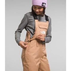 The North Face Big Kid's Freedom Insulated Bibs -Obermeyer Store fw2324 tnf teenfreedominsulatedbib almondbutter 2