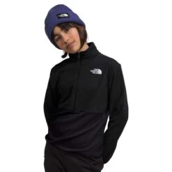 The North Face Big Kid's Glacier ¼-Zip Pullover -Obermeyer Store fw2324 tnf teenglacierquarterzippullover tnfblack 1