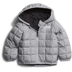 The North Face Baby Reversible ThermoBall™ Hooded Jacket -Obermeyer Store fw2324 tnf toddlerreversiblethermoballhoodedjacket meldgrey 1