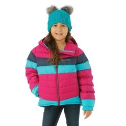 Columbia Girls Tumble Rock Down Hdd Jacket -Obermeyer Store fw23 columbia girlstumblerockdownjacket fuchsia model1