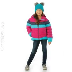 Columbia Girls Tumble Rock Down Hdd Jacket -Obermeyer Store fw23 columbia girlstumblerockdownjacket fuchsia model2