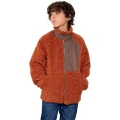 Obermeyer Teen Boys TB Landry Sherpa Jacket -Obermeyer Store fw23 obermeyer boystblandrysherpajacket terracotta