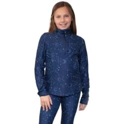 Obermeyer Teen Girls Clara 1/4 Zip Top -Obermeyer Store fw23 obermeyer teengirlsclaraquarterziptop mymoonandstars 1