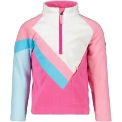 Obermeyer Youth Morgan Fleece Top -Obermeyer Store fw23 obermeyer youthmorganfleecetop pinkpower 1