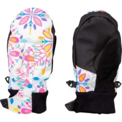 Obermeyer Toddler Thumbs Up Mitten Print -Obermeyer Store fw23 obermeyer youththumbsupmittenprint whitesnowflakes