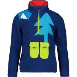 Obermeyer Youth Tucker Fleece Top -Obermeyer Store fw23 obermeyer youthtuckerfleecetop navy 1