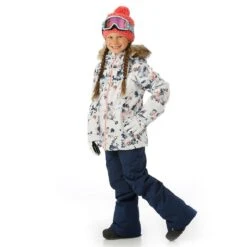 Roxy American Pie Girl Jacket -Obermeyer Store fw23 roxy girlsamericanpiejacket brightwhitetropicalcyanotyp model3