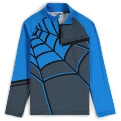 Spyder Boys Web Zip T-Neck 15 Spyder Boys Web Zip T-Neck -Obermeyer Store fw23 spyder boyswebziptneck ebonycollegiate 1