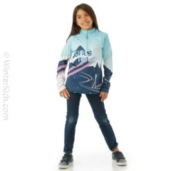 Spyder Girls Surface Zip T-Neck -Obermeyer Store fw23 spyder girlssurfaceziptneck abyss model2