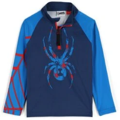 Spyder Toddler Boys Bug Zip T-Neck -Obermeyer Store fw23 spyder toddlerboysbugziptneck abyss 1