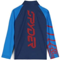 Spyder Toddler Boys Bug Zip T-Neck -Obermeyer Store fw23 spyder toddlerboysbugziptneck abyss 2
