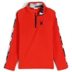Spyder Youth Speed Fleece Zip T-Neck -Obermeyer Store fw23 spyder youthspeedfleeceziptneck volcano 1