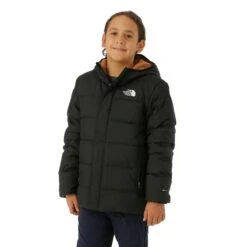 The North Face Boys North Down Fleece-Lined Parka -Obermeyer Store fw23 tnf boysnorthdownfleecelinedparka black model1