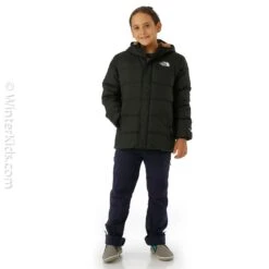 The North Face Boys North Down Fleece-Lined Parka -Obermeyer Store fw23 tnf boysnorthdownfleecelinedparka black model2