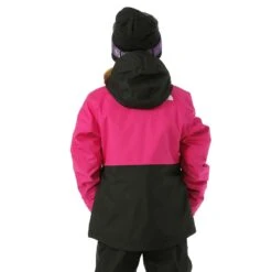 The North Face Girls Freedom Triclimate Jacket -Obermeyer Store fw23 tnf girlsfreedomtriclimatejacket fuchsiapink model4