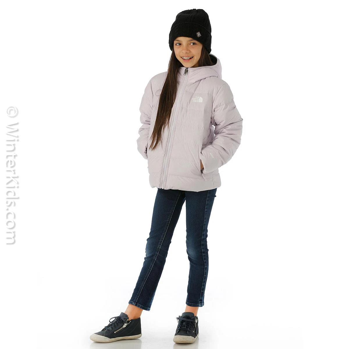 The North Face Girls Reversible North Down Hooded Jacket 4 The North Face Girls Reversible North Down Hooded Jacket - Image 2